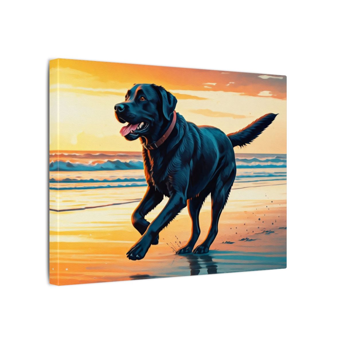 Labrador dog beach canvas art