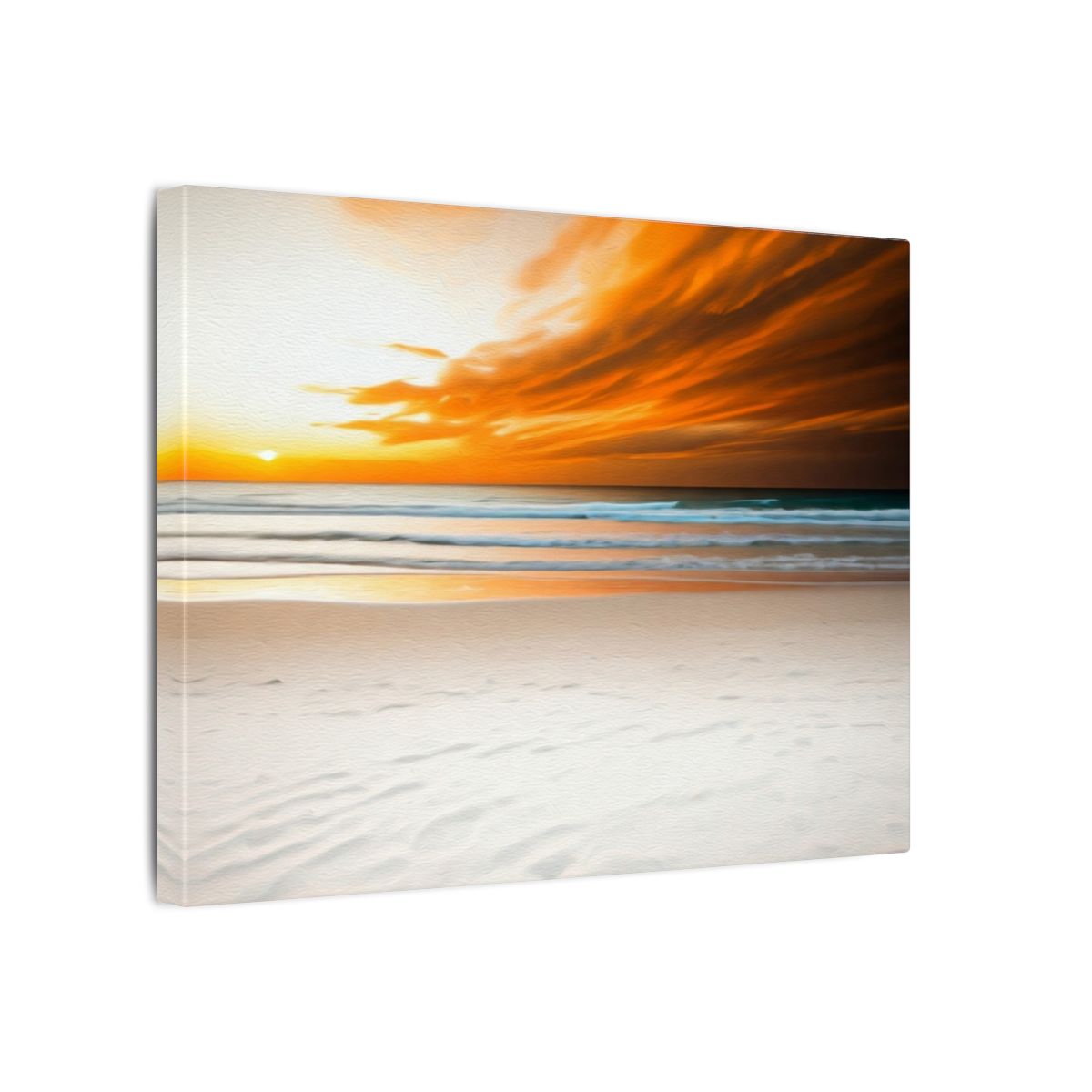 Sunset beach scene canvas print